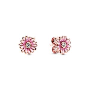 Pink Daisy Flower Studs Earrings